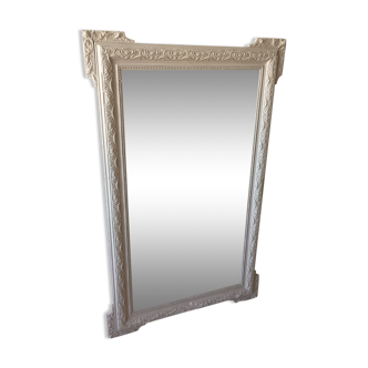 Large mirror with molding skated in gray 146 x 93 cm