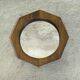 Small vintage octagonal wooden mirror