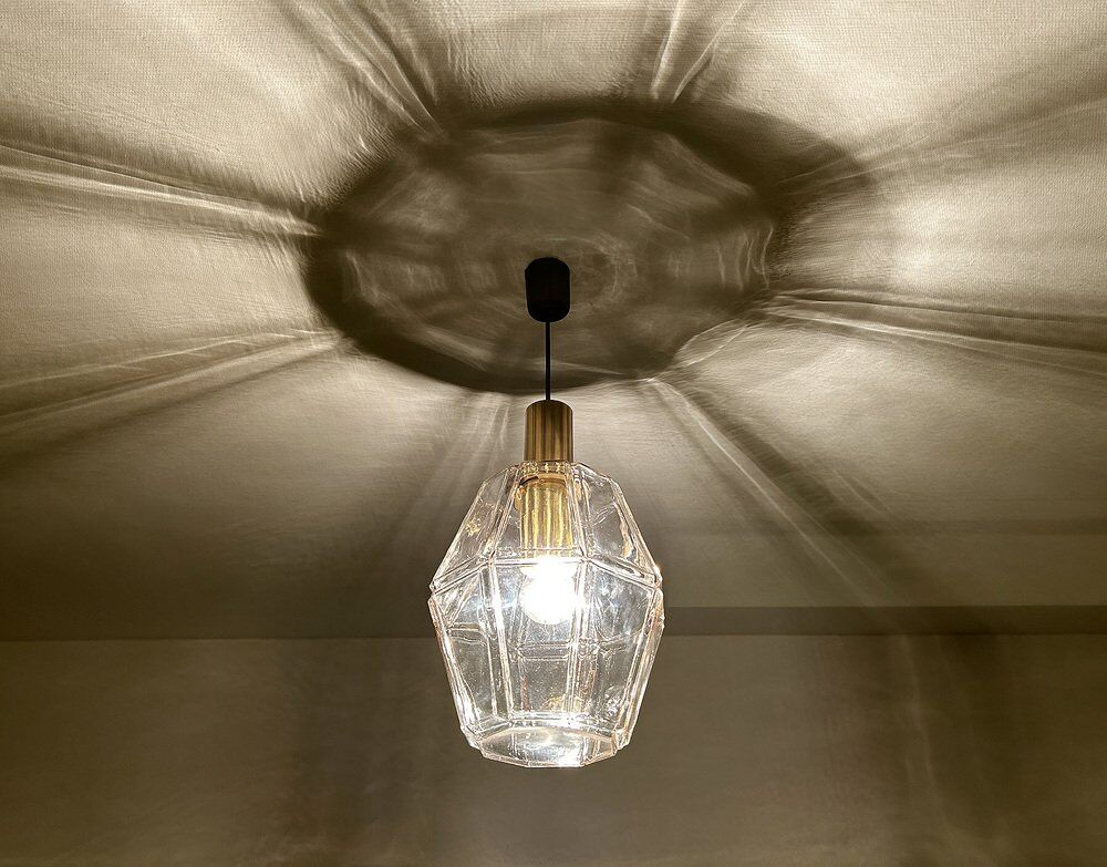 Vintage Apace Age Limburg Glass Pendant Light