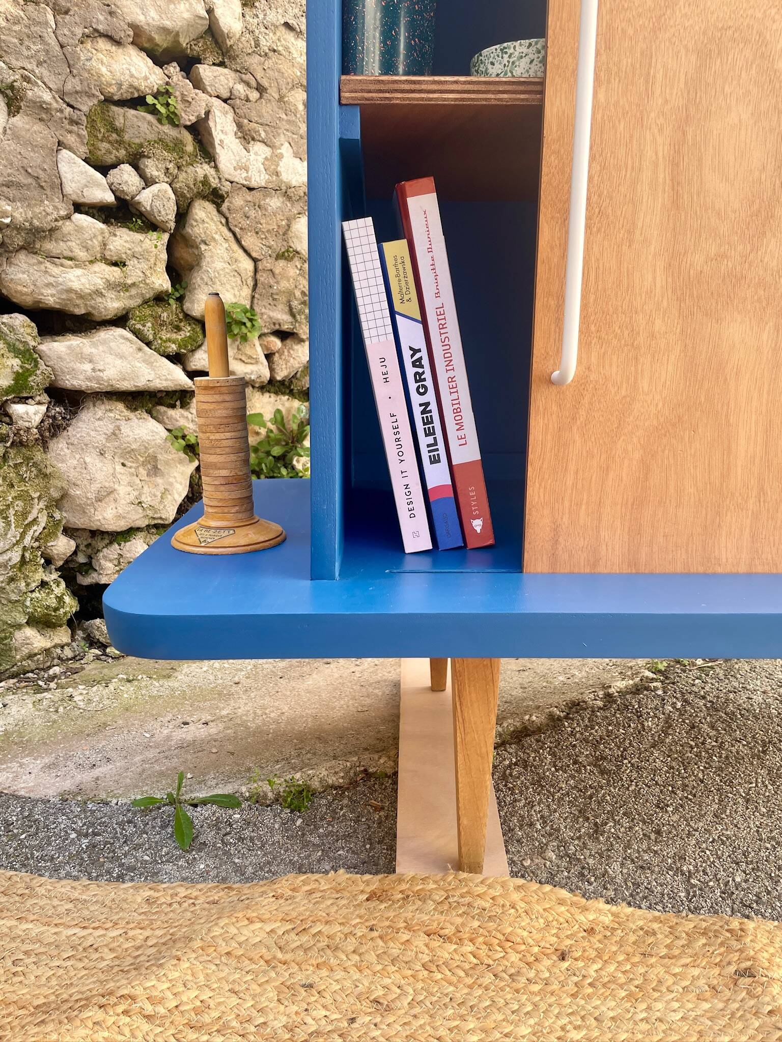 Upcycled buffet with sliding door