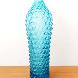 Diamond bottle in blue Empoli glass 1950