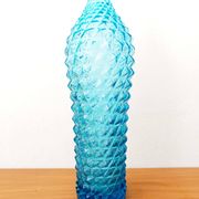 Diamond bottle in blue Empoli glass 1950