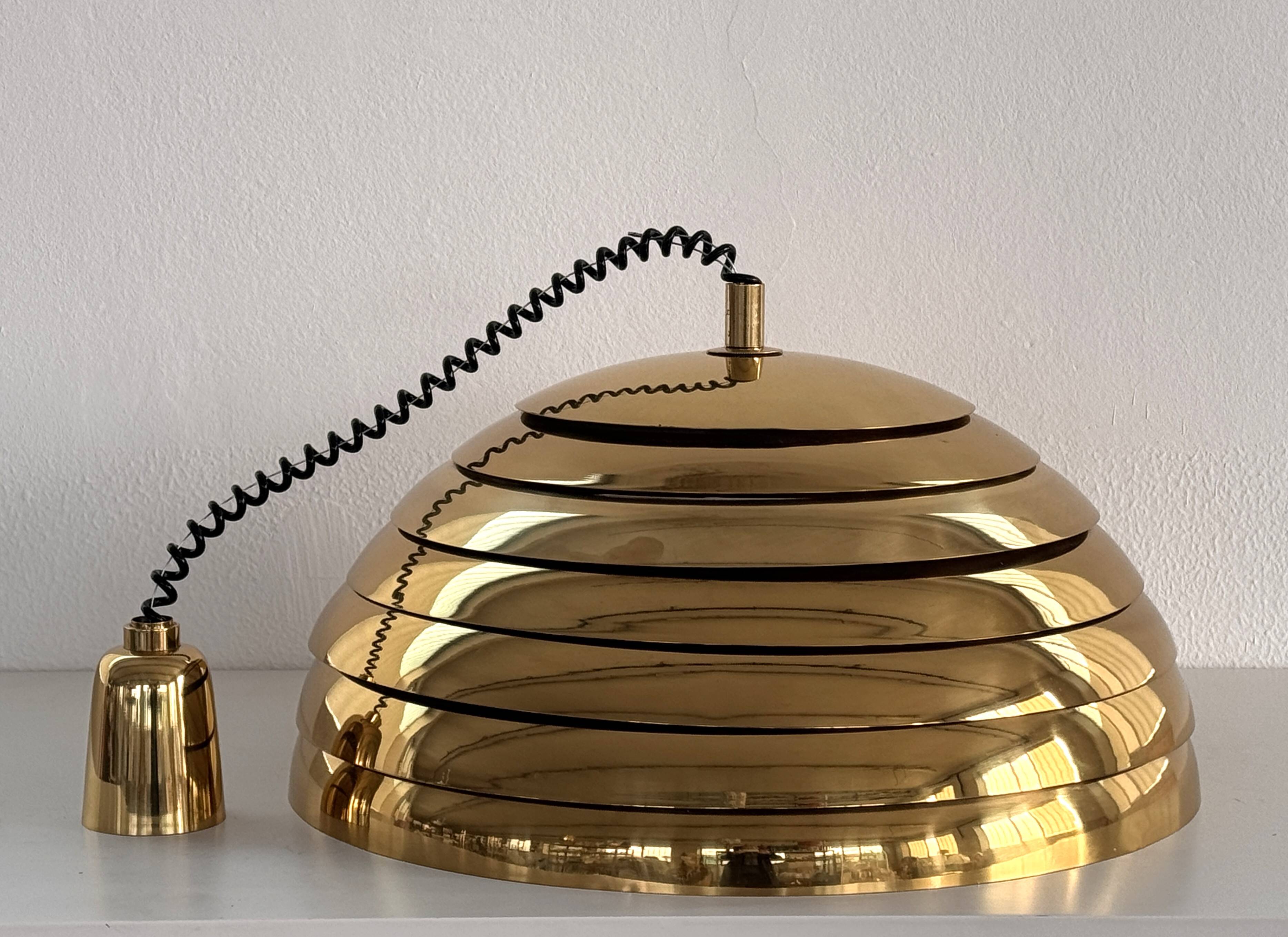 Midcentury Modern Brass Chandelier by Vereinigte Werkstätten, 1960