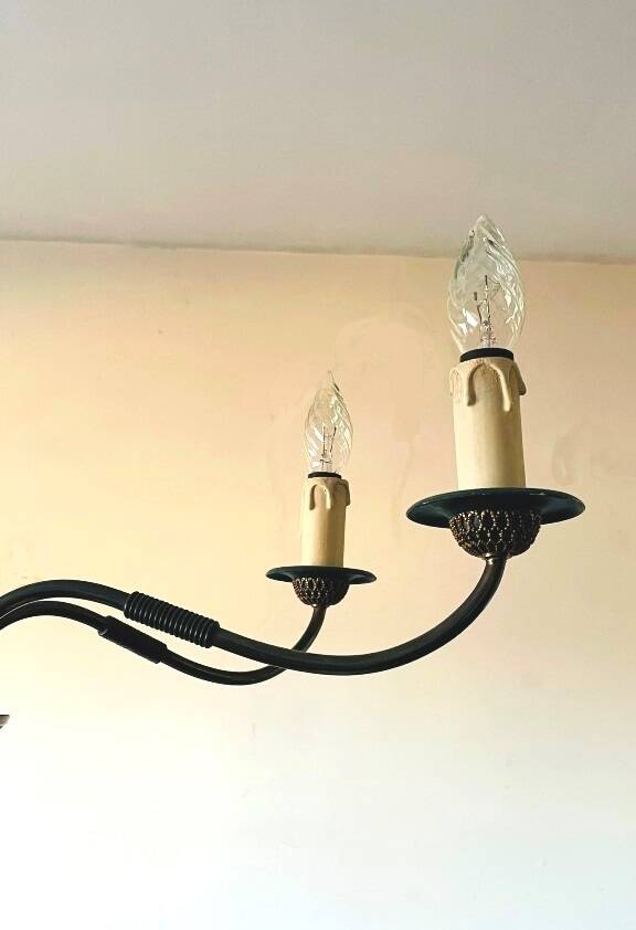 Vintage neoclassical style column chandelier 50s