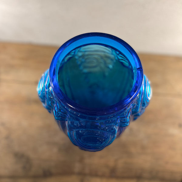 Large art deco vase in cobalt blue glass