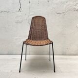 Vintage chair in wicker and metal circa 1950
