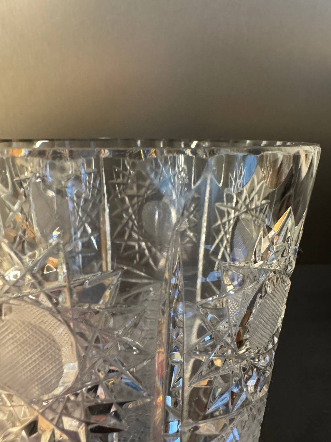 Large Bohemian crystal vase, 20th century