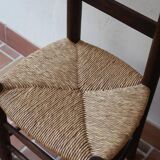 Pair of straw farm chairs