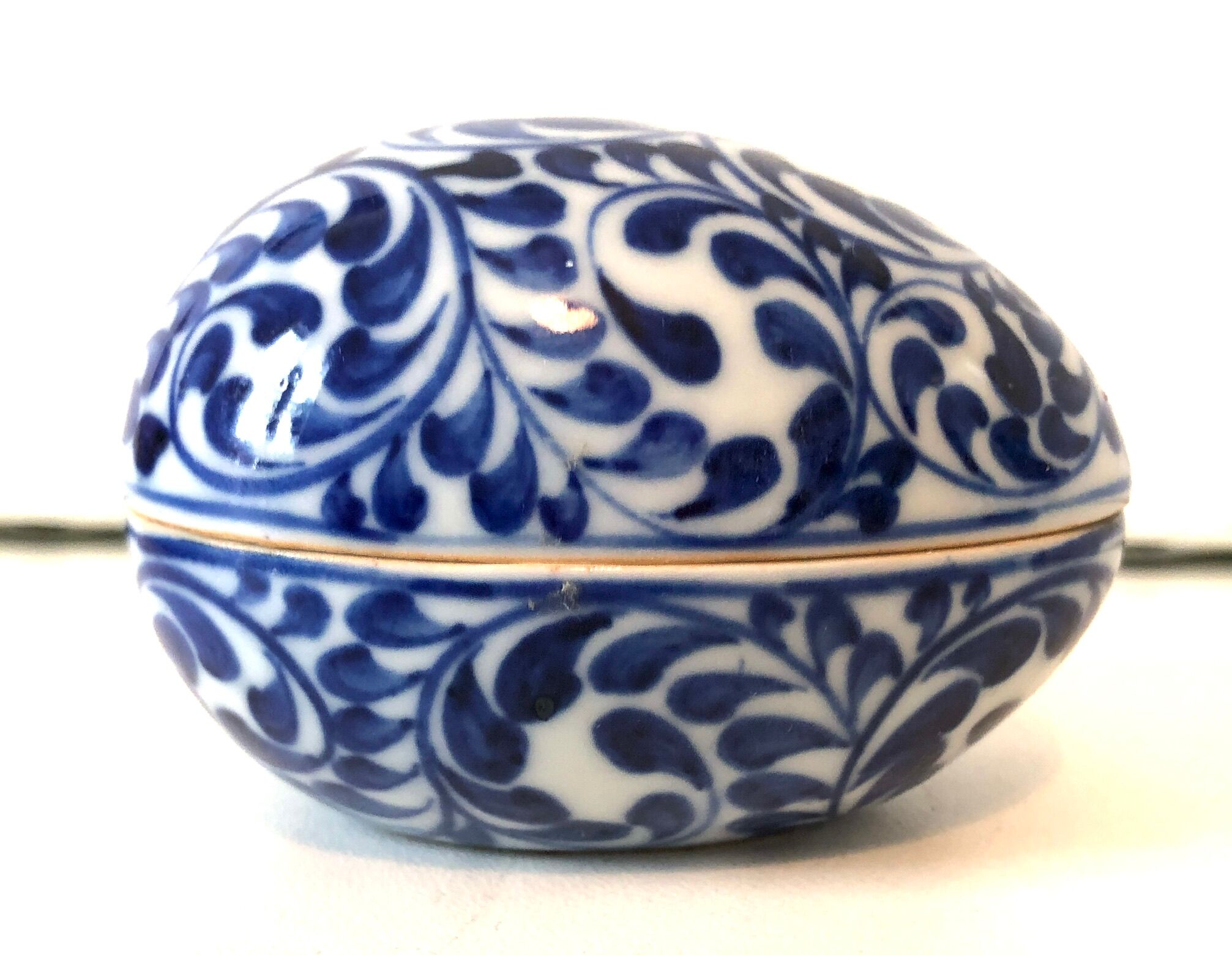 Egg Box Blue White Ceramic Thailand
