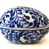 Egg Box Blue White Ceramic Thailand