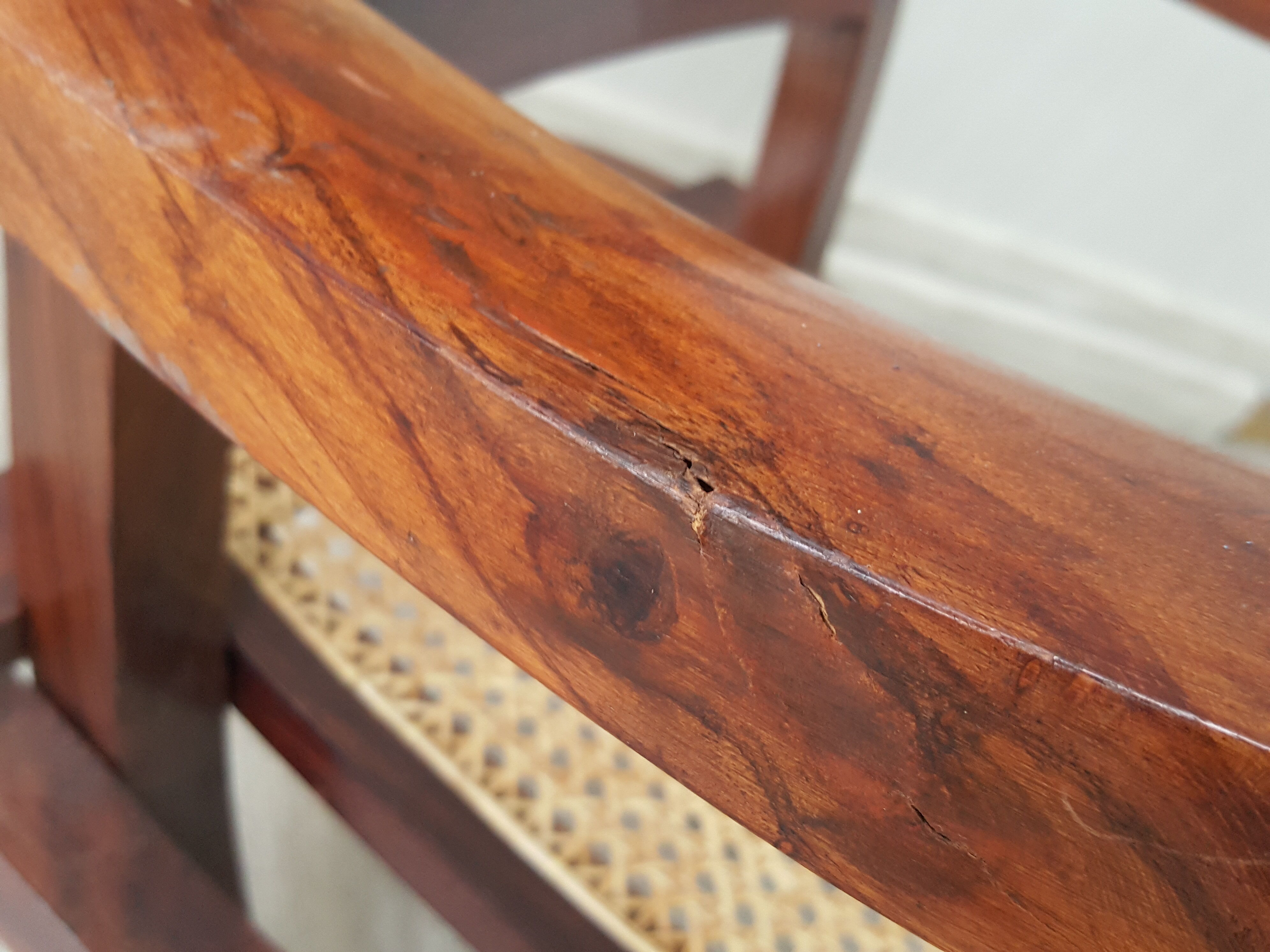 Vintage Viennese weave folding armchair