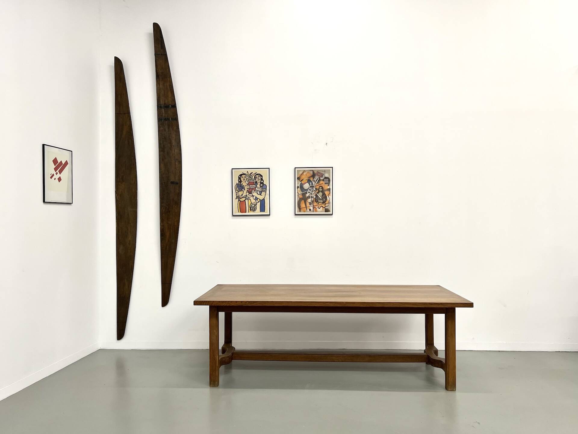 Oak farmhouse table, 1950s