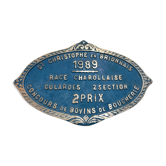 Plaque Concours Agricole Saint Christophe en Brionnais 1989