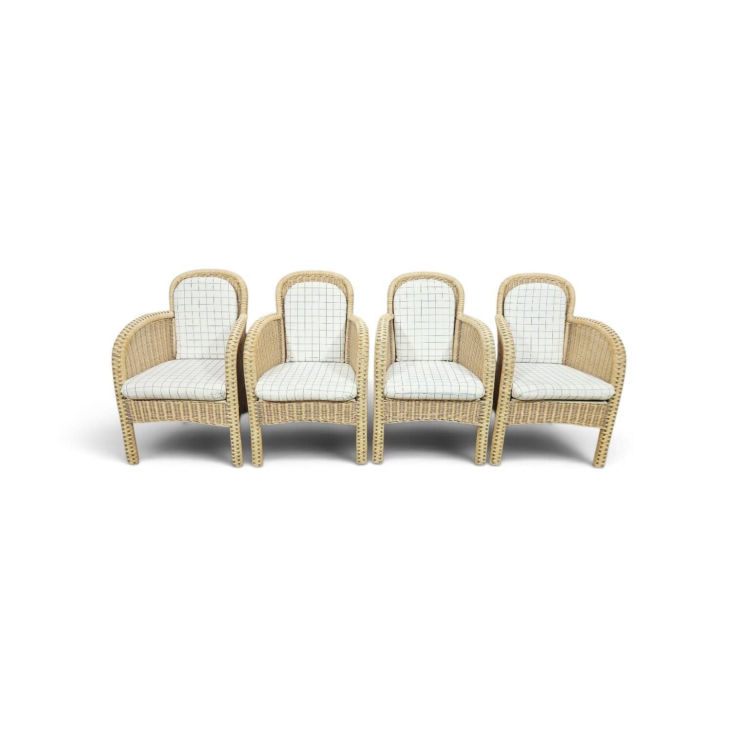 Set of 4 wicker armchairs / Domicil Möbel / Germany/ 1990s.
