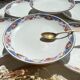 6 Small vintage French DIGOIN SARREGUEMINES flower plates 1950