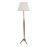 Vintage tripod floor lamp from the 60s in wood and brass