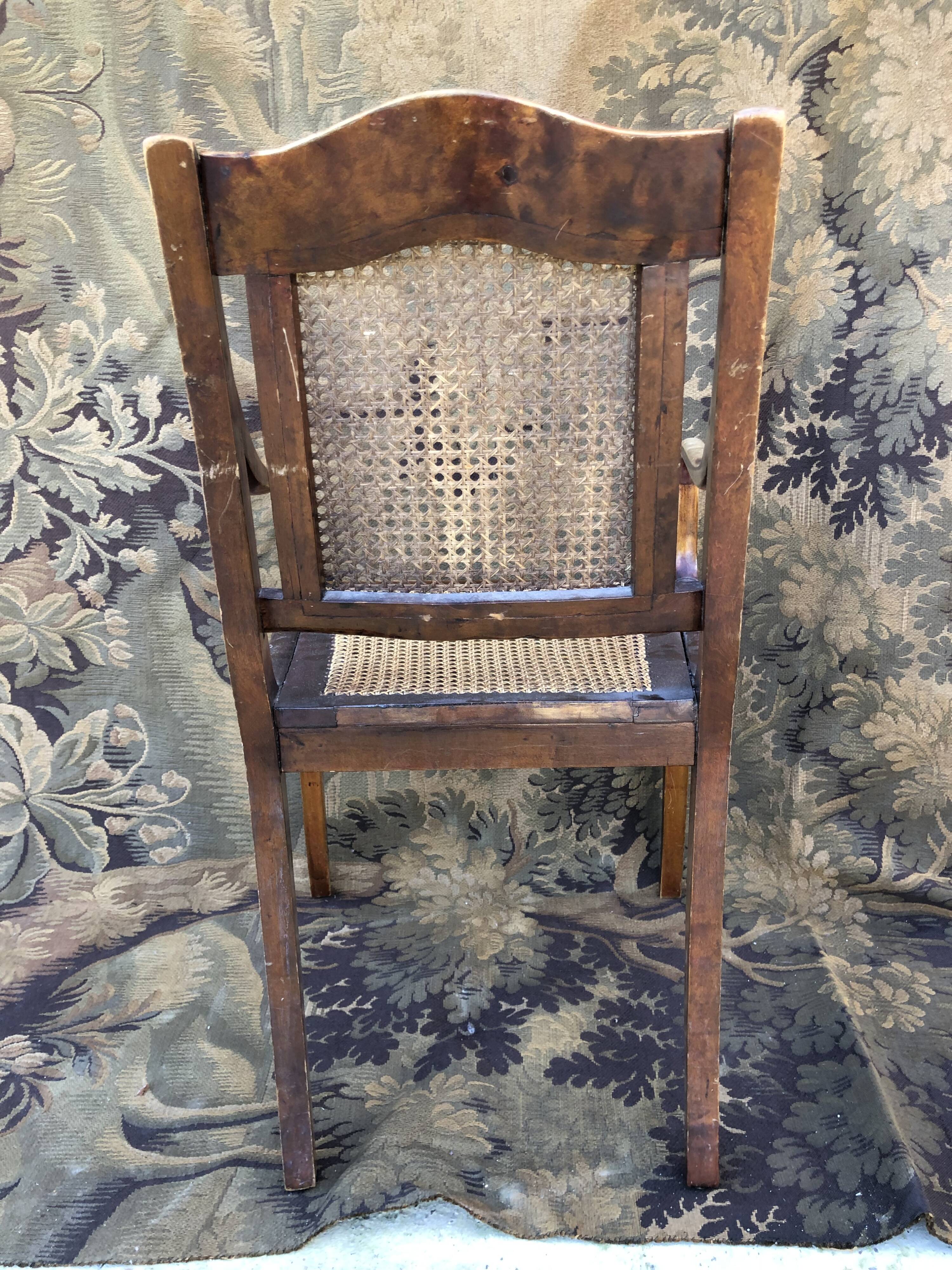 Fauteuil canné XIXe