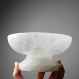 Vintage alabaster white bowl or catchall, Italy 1960s-70s.