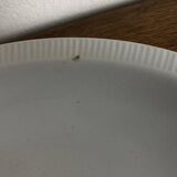 Set of 7 modernist flat plates Lunéville 1930 white earthenware