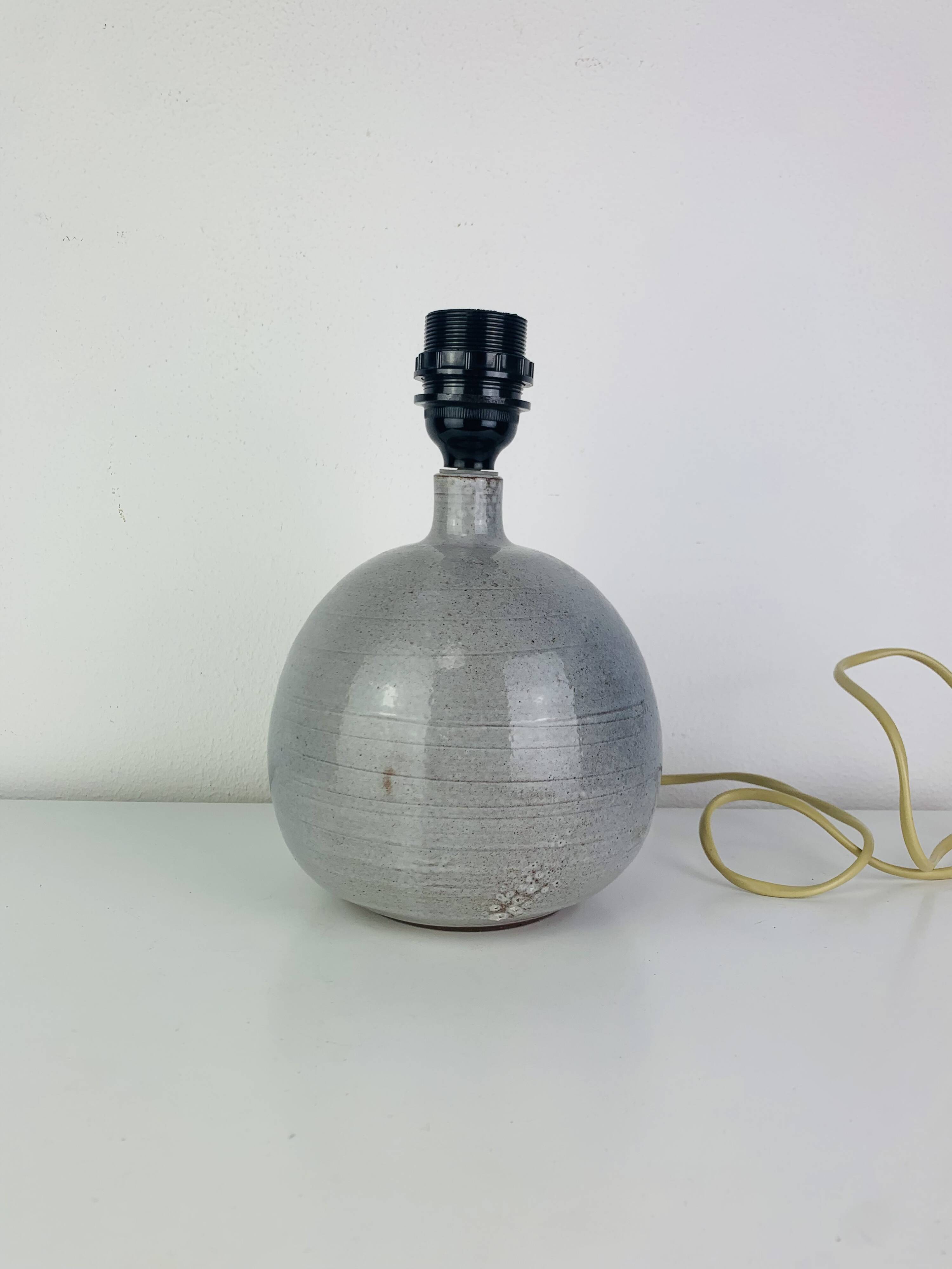 Ceramic ball lamp grey/blue, vintage 1960s