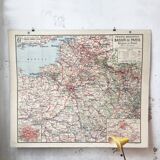 Vintage school map Bassin de Paris
