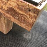 Vintage marble and smoked glass coffee table.