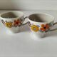 Vintage Winterling espresso cup duo, 70s floral design.
