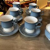 Service a the gres anglais denby england 12 bleu pale et blanc modele castille