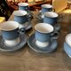 English stoneware tea service denby england 12 pale blue and white castille model