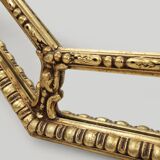 Large French octagonal gilded wooden mirror in Louis XVI style