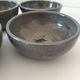 4 handmade ceramic bowls – Grey-blue glaze and mineral shades
