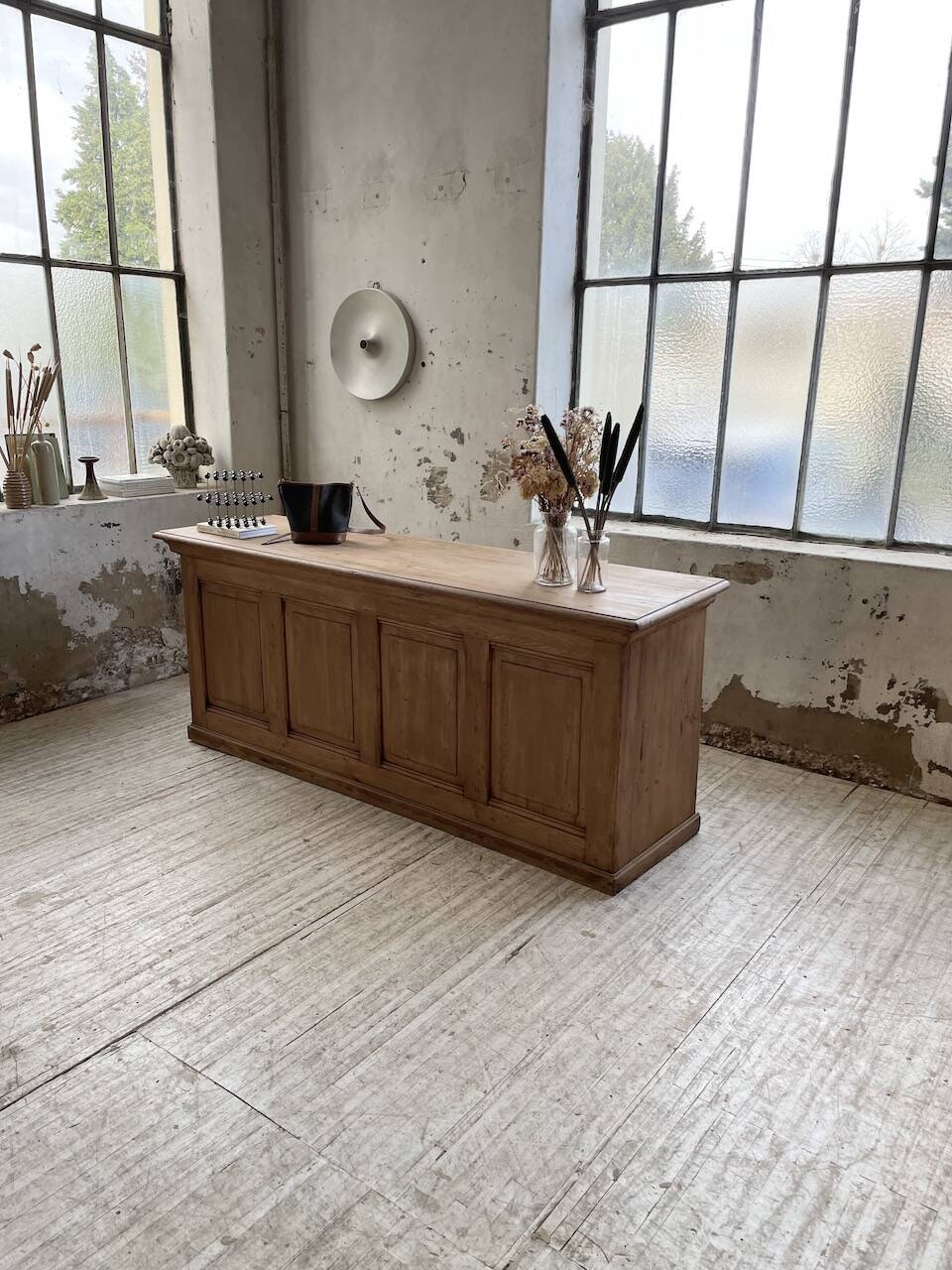 2m pine counter or central island with storage