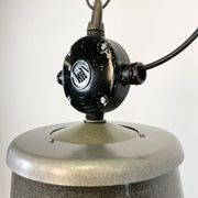 Large Grey Enamel Industrial Factory Lamp from Elektrosvit, 1960s