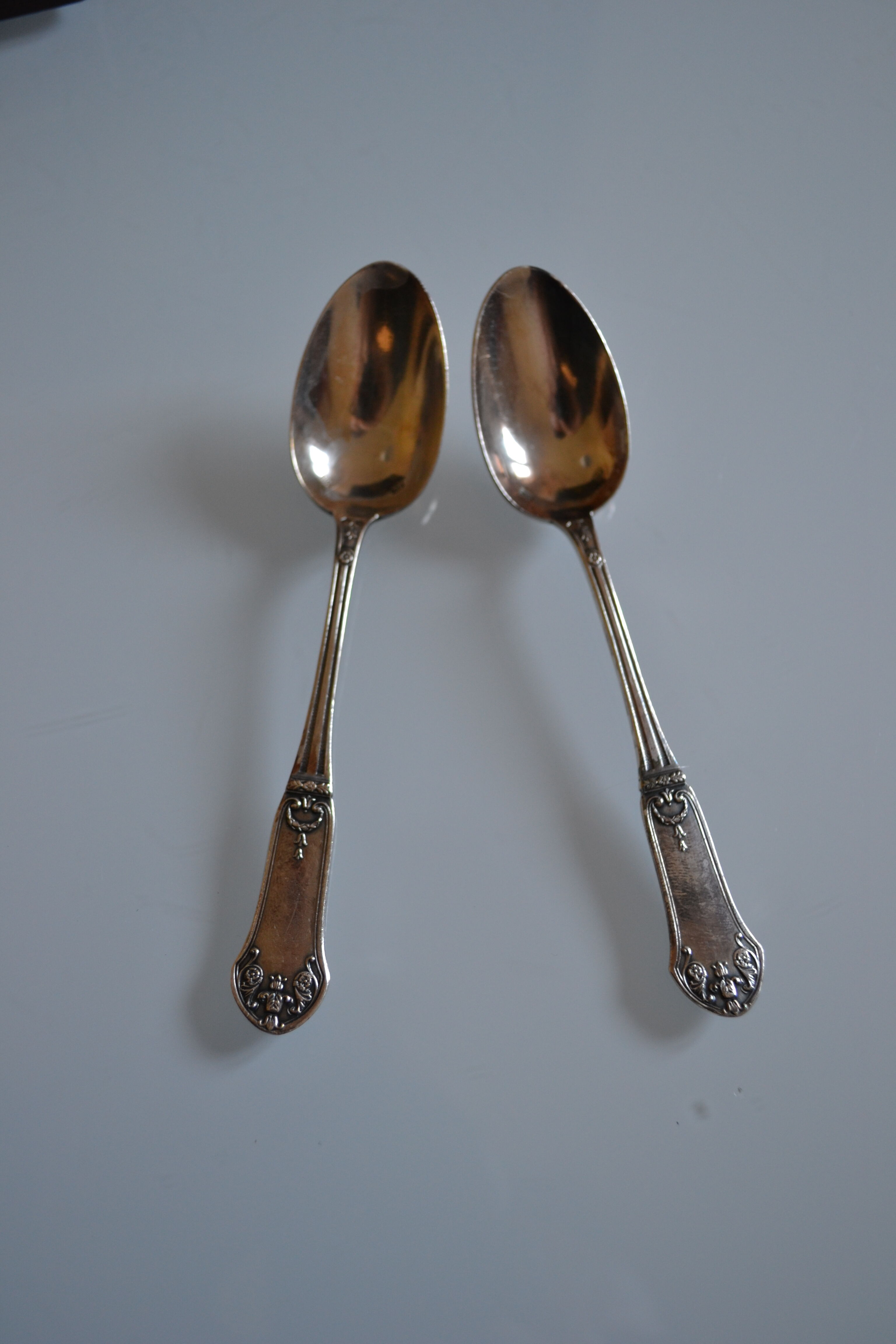 12 small spoons metal silver monogram sm