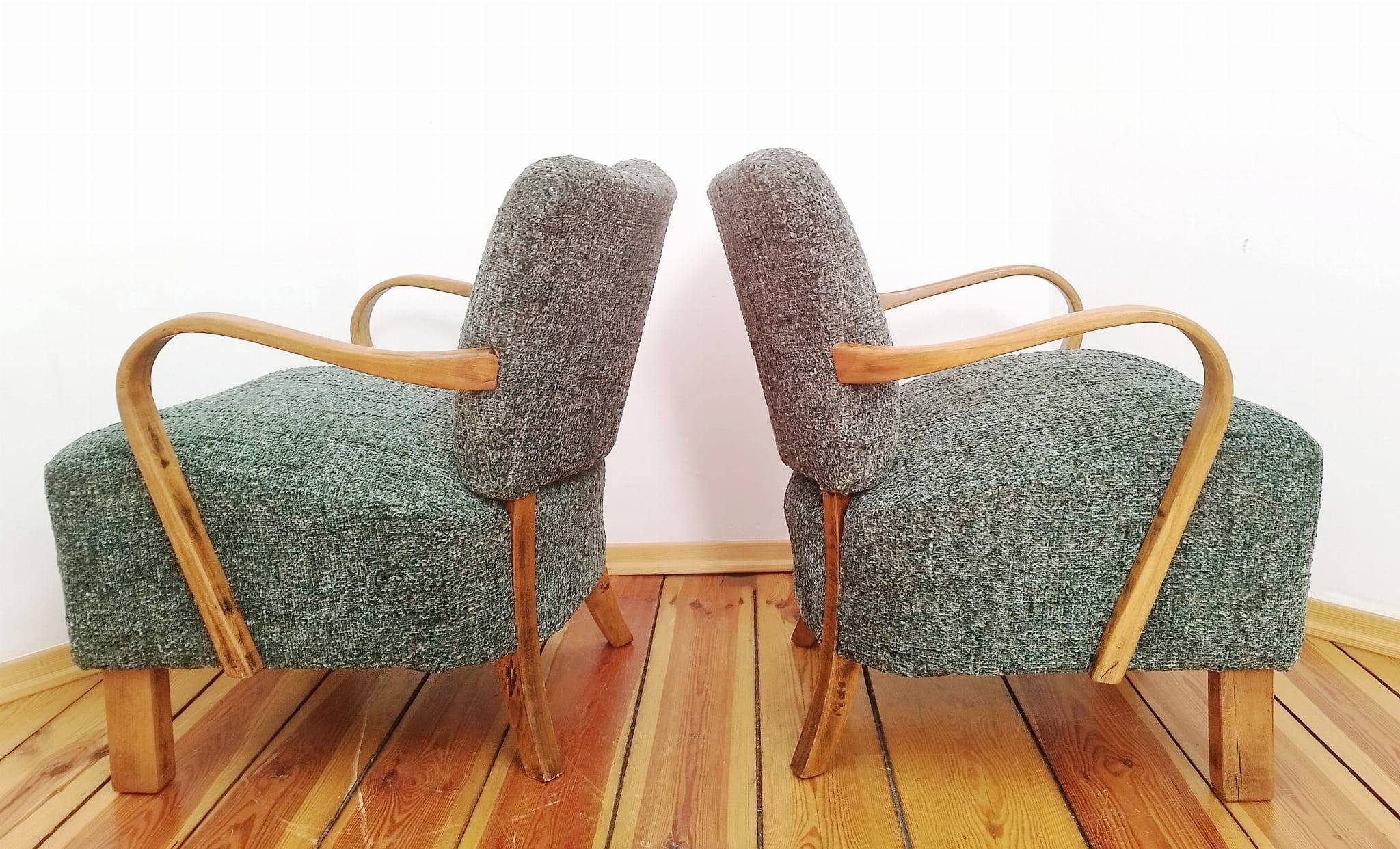 H 237 Armchairs by J. Halabala for Up Závody, Czechoslovakia, 1960s, Set of 2