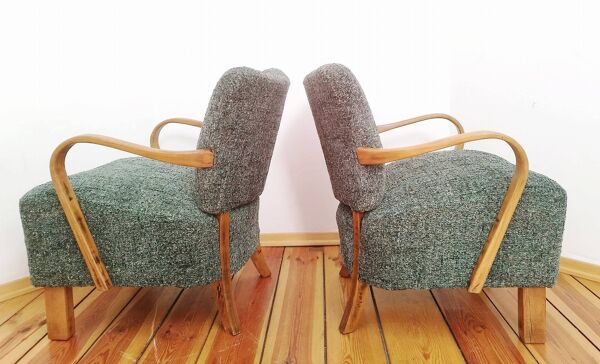 Fauteuils H 237 de J. Halabala pour Up Závody, Tchécoslovaquie, années 1960, lot de 2