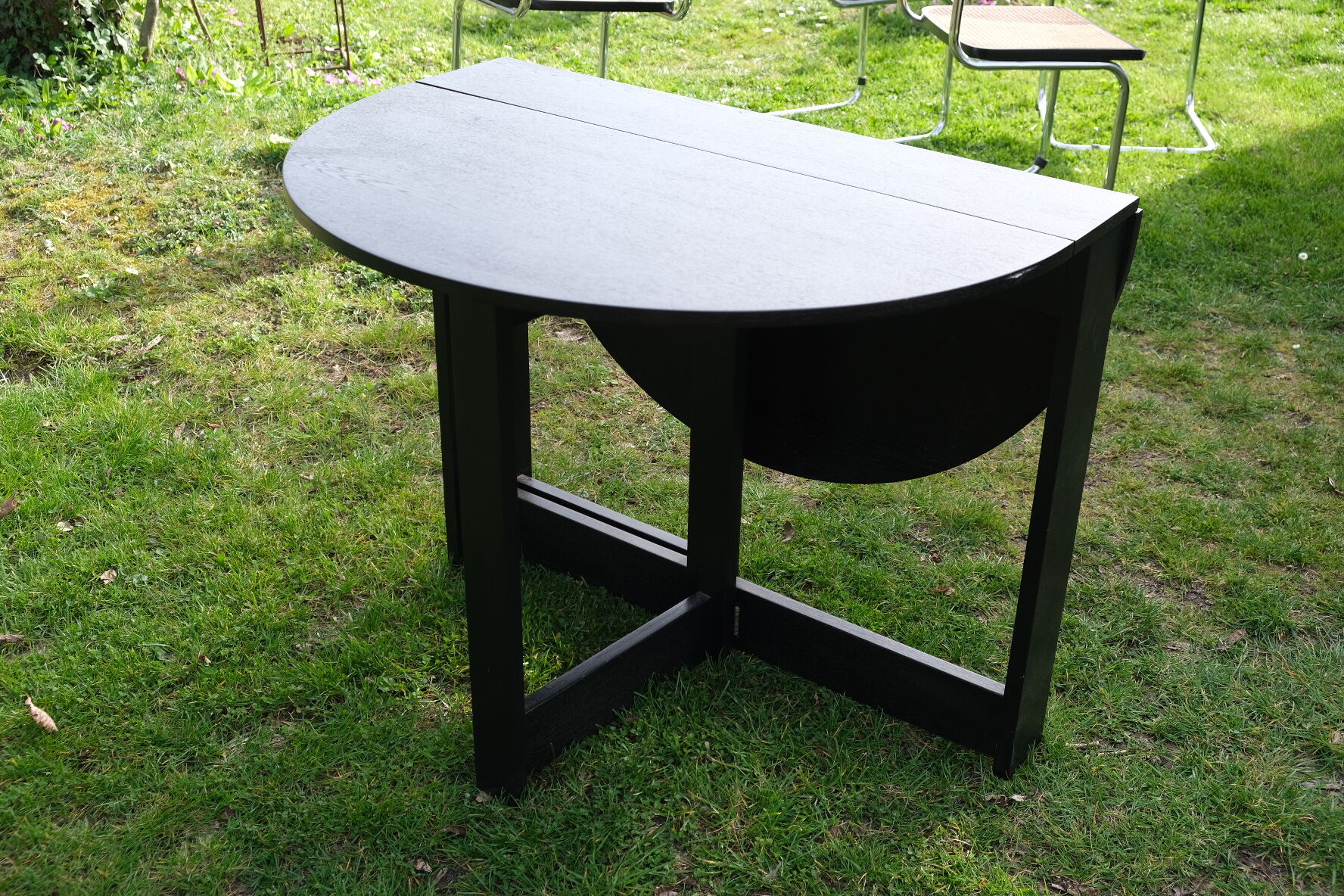 Scandinavian design oval table felling vintage folding 60-70-80