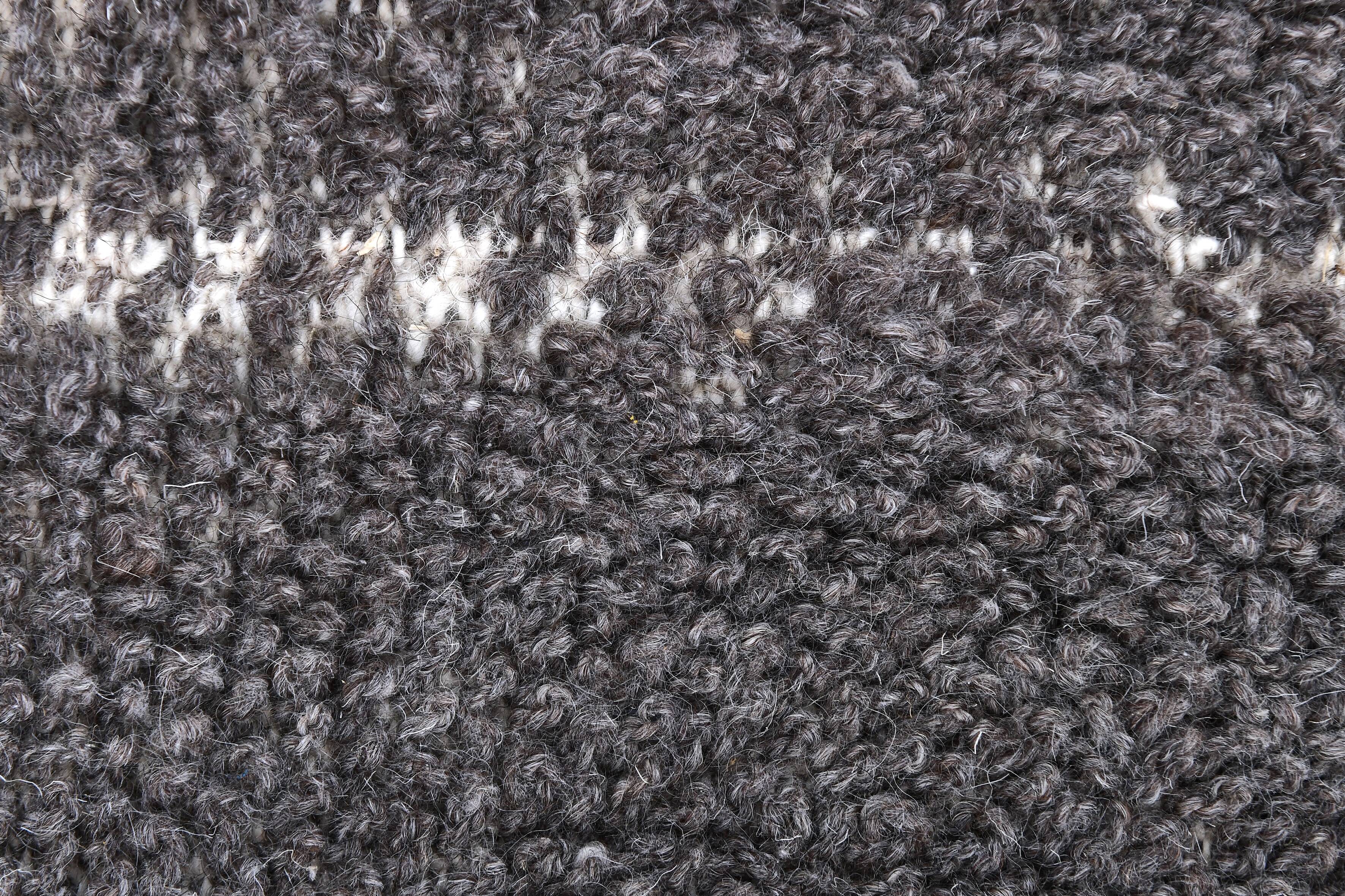 6x9 Dark Brown Handmade Wool Vintage Rug, 196x293Cm