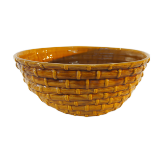 Ceramic salad dish Vintage imitation straw