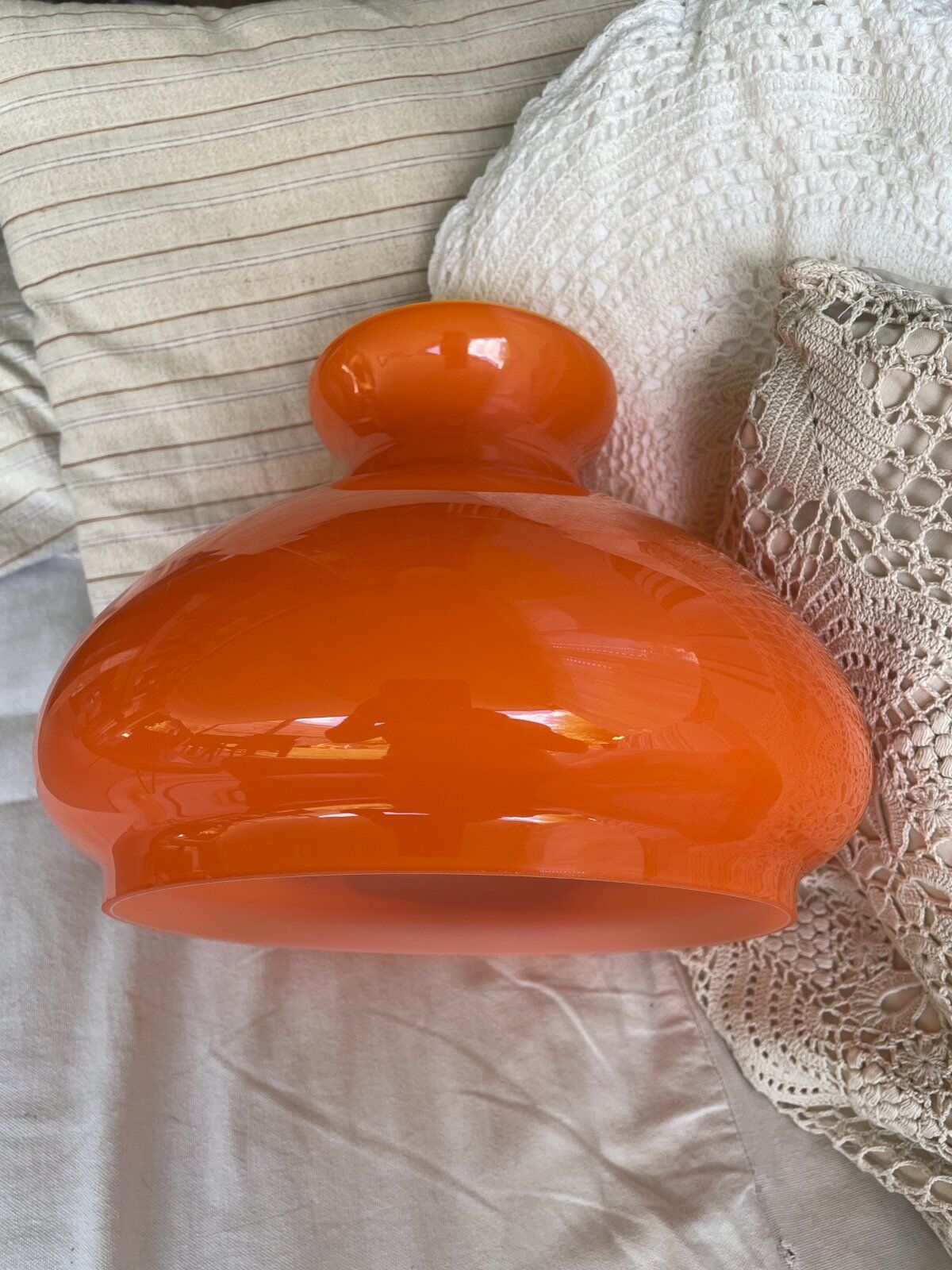 Vintage globe in orange opaline