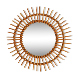 Mirror witch setting sun rattan 1960