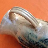 1960s Glazed terracotta pitcher with floral decoration