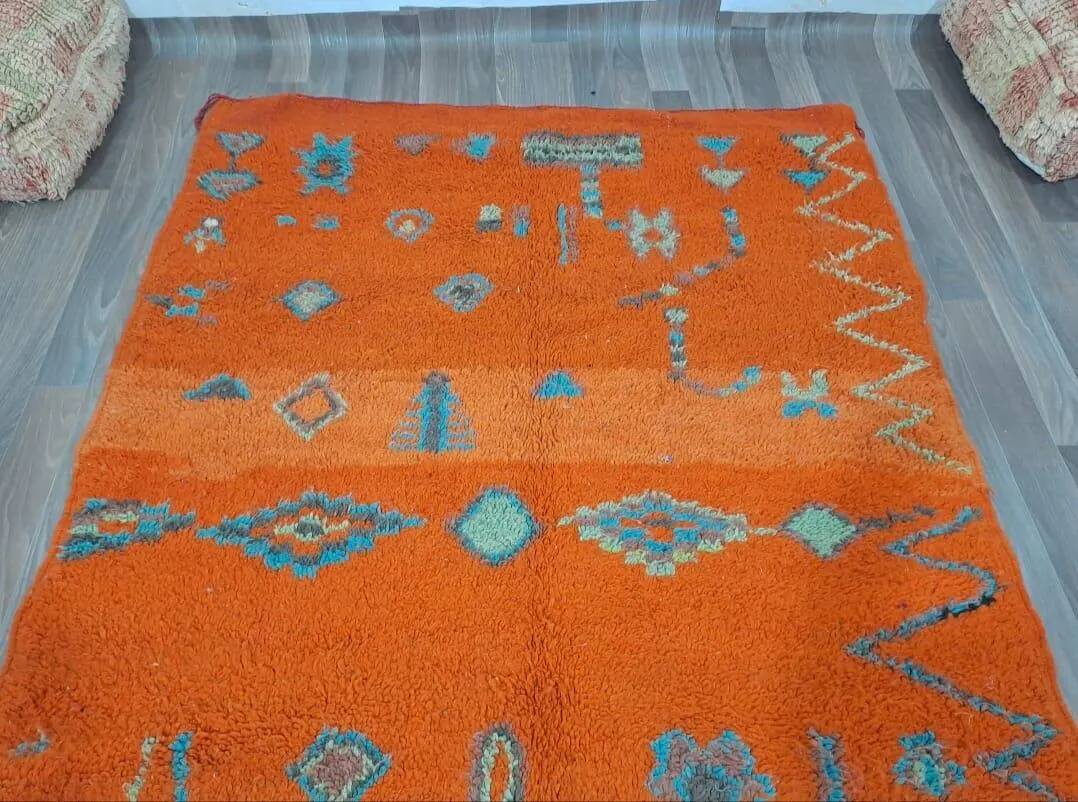 Handmade natural Berber rug 3x2 m