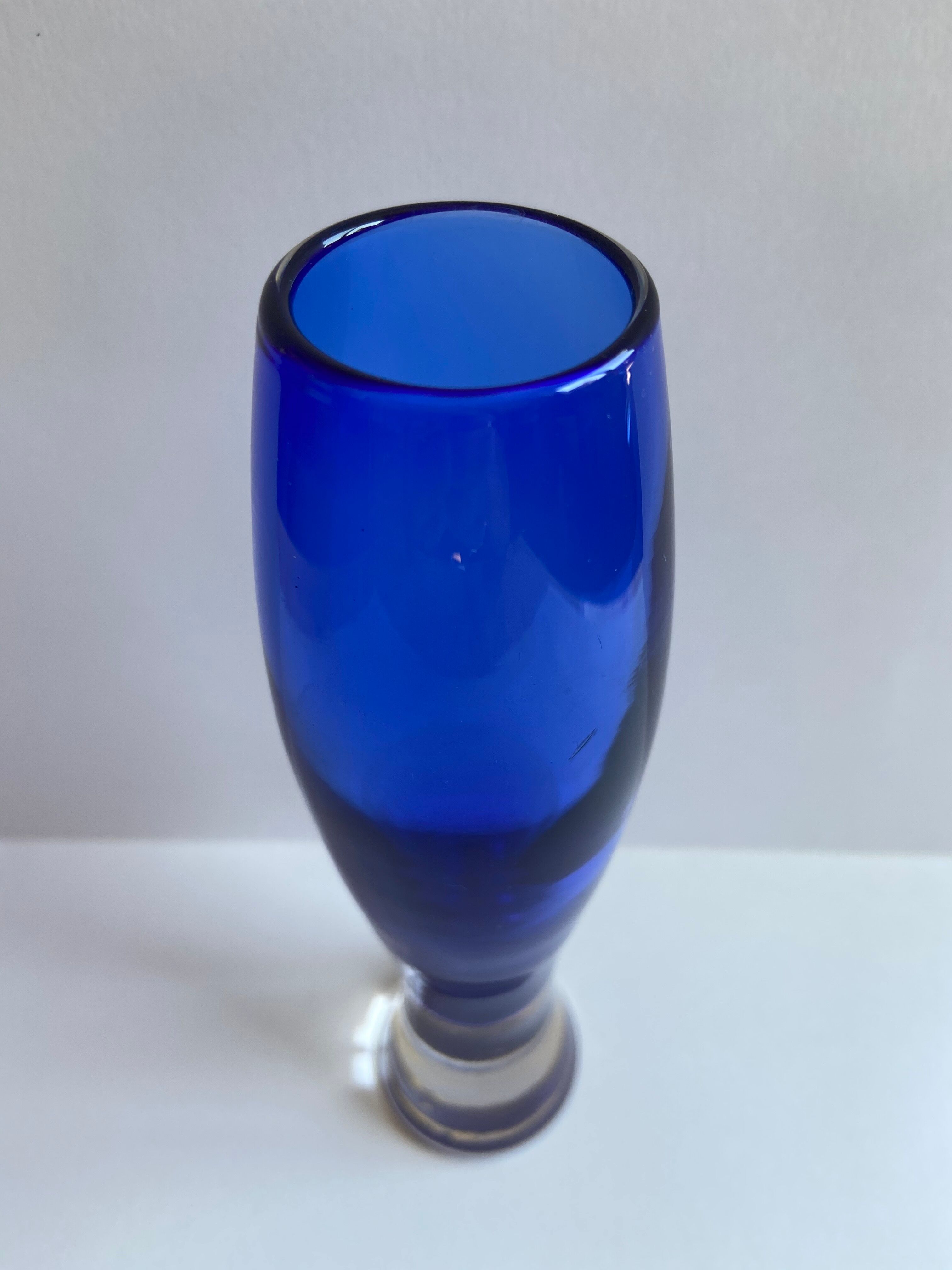 Blue glass vase