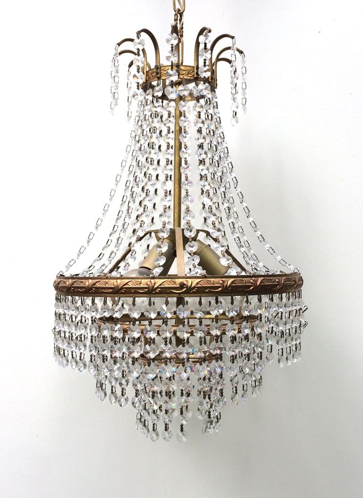 Lustre montgolfière à pampilles