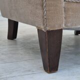 1970s, Danish highback armchair, original condition, furniture velour, bech wood.