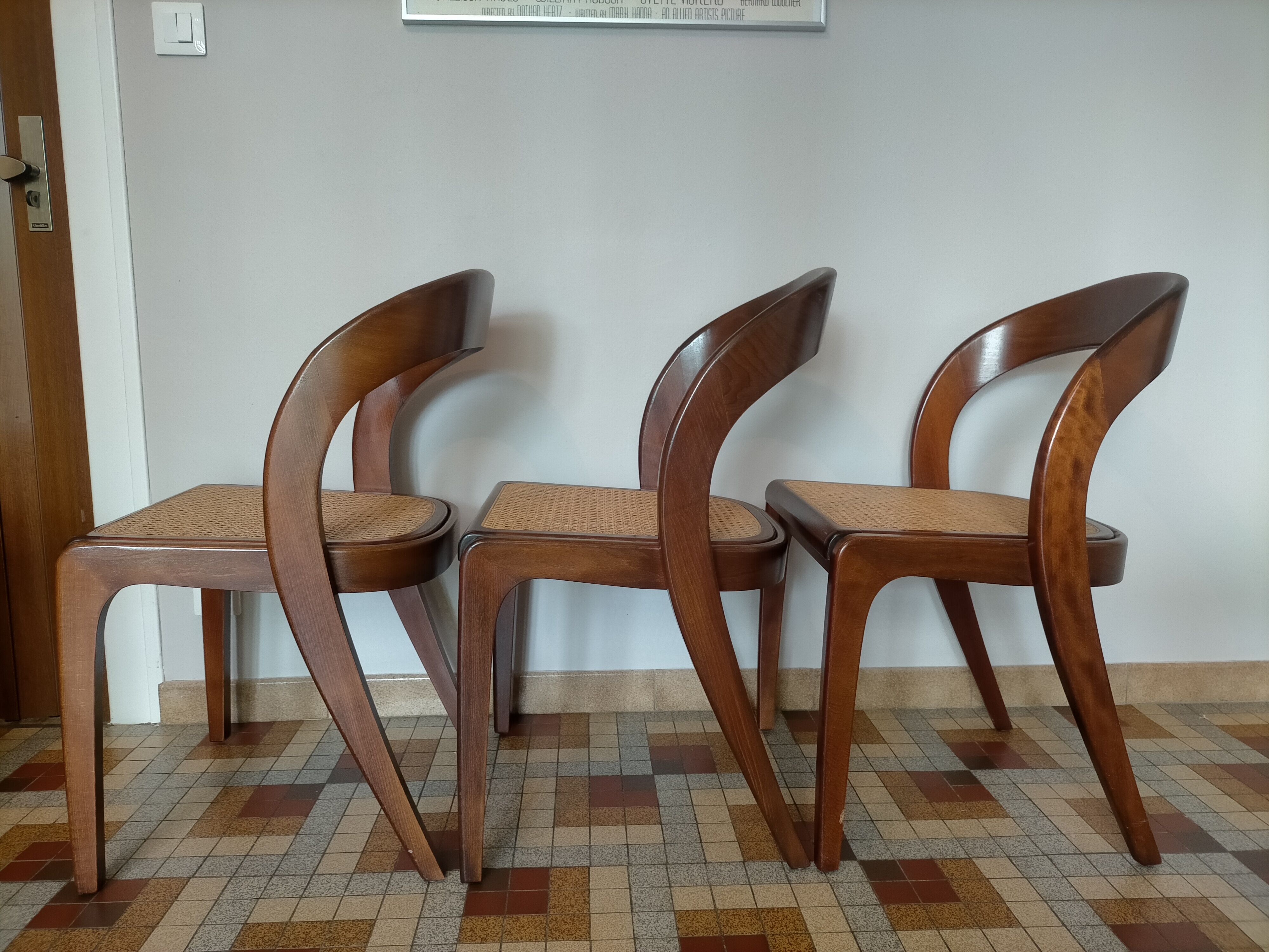 Baumann chairs model Scandinavian gondola wood and canning