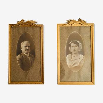 Pair of old portraits