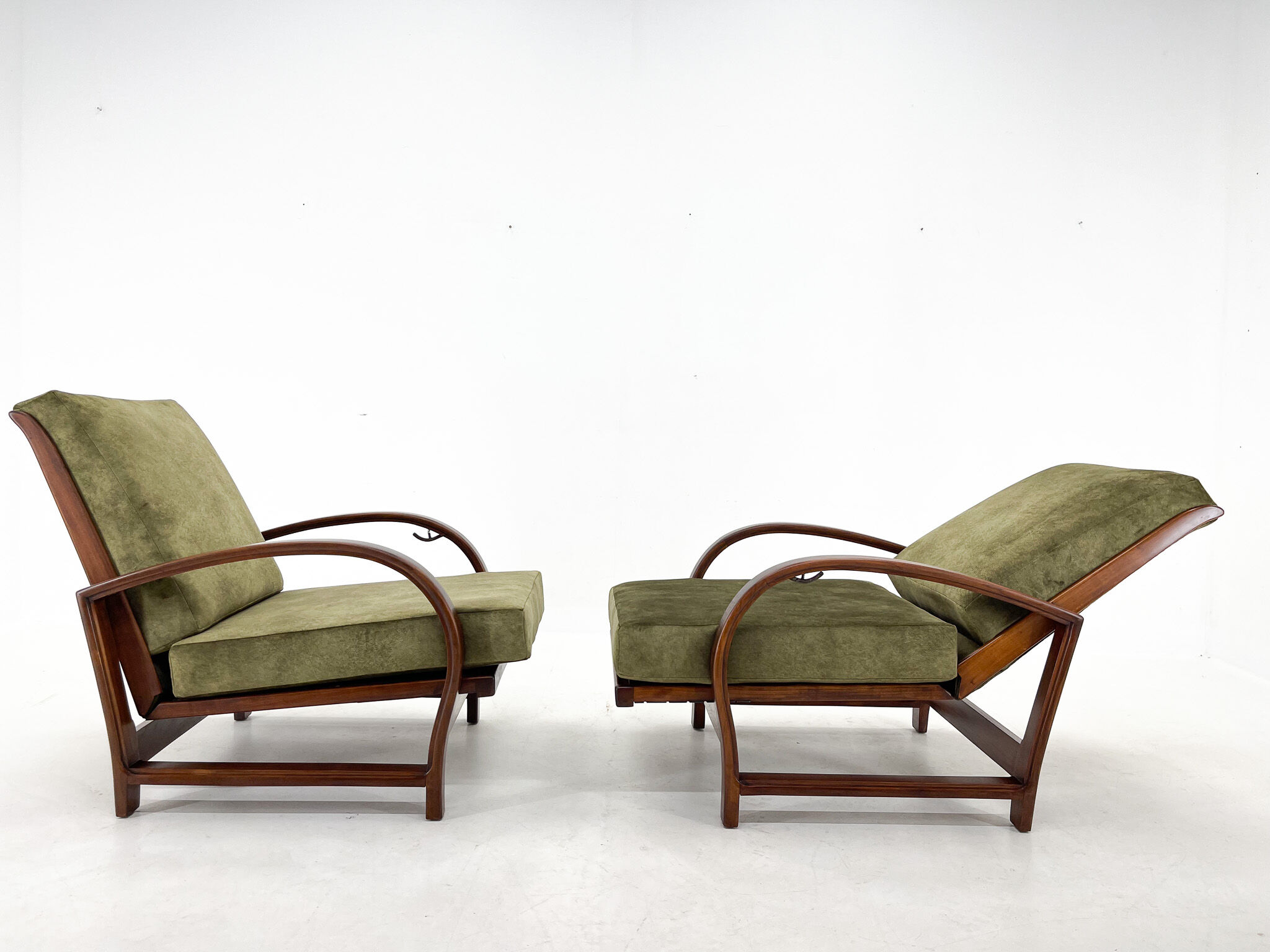 Pair of art deco adjustable armchairs 1930's