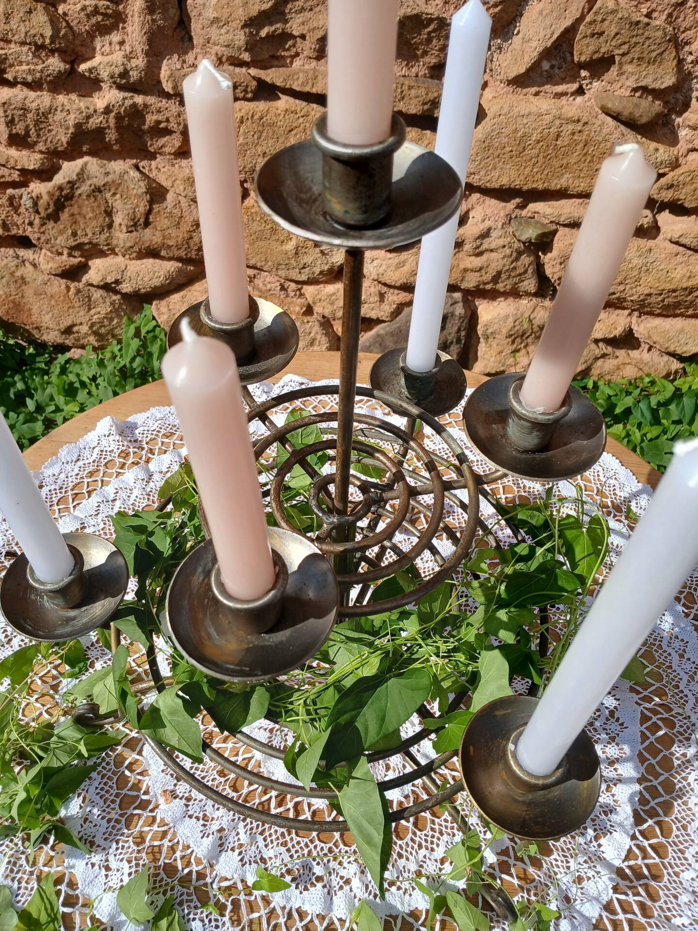 Wrought iron chandelier with 7 candles